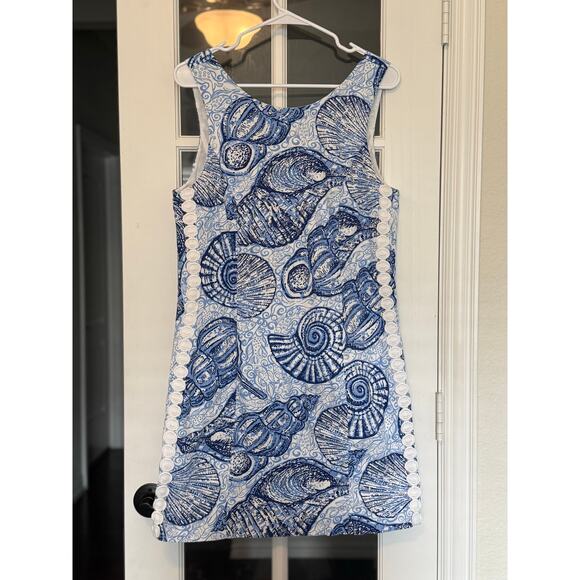 Lilly Pulitzer Mila Shift Dress Blue Peri Pop Up Stuffed Shells White *size 6 - Picture 4 of 15